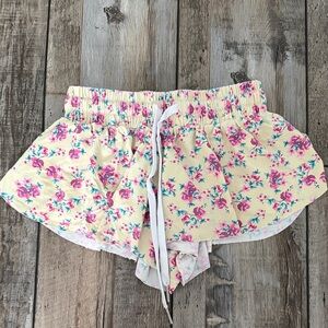 Katie J NYC Girls Farrah Shorts- Yellow Rose Ditsy